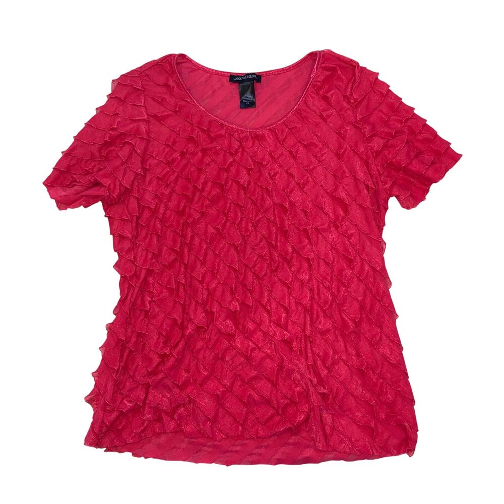 Notations Ruffle Blouse Tee, Women's Large